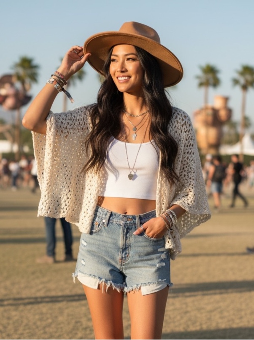 Staring at Stars Urban Outfitters crochet cropped cardigan